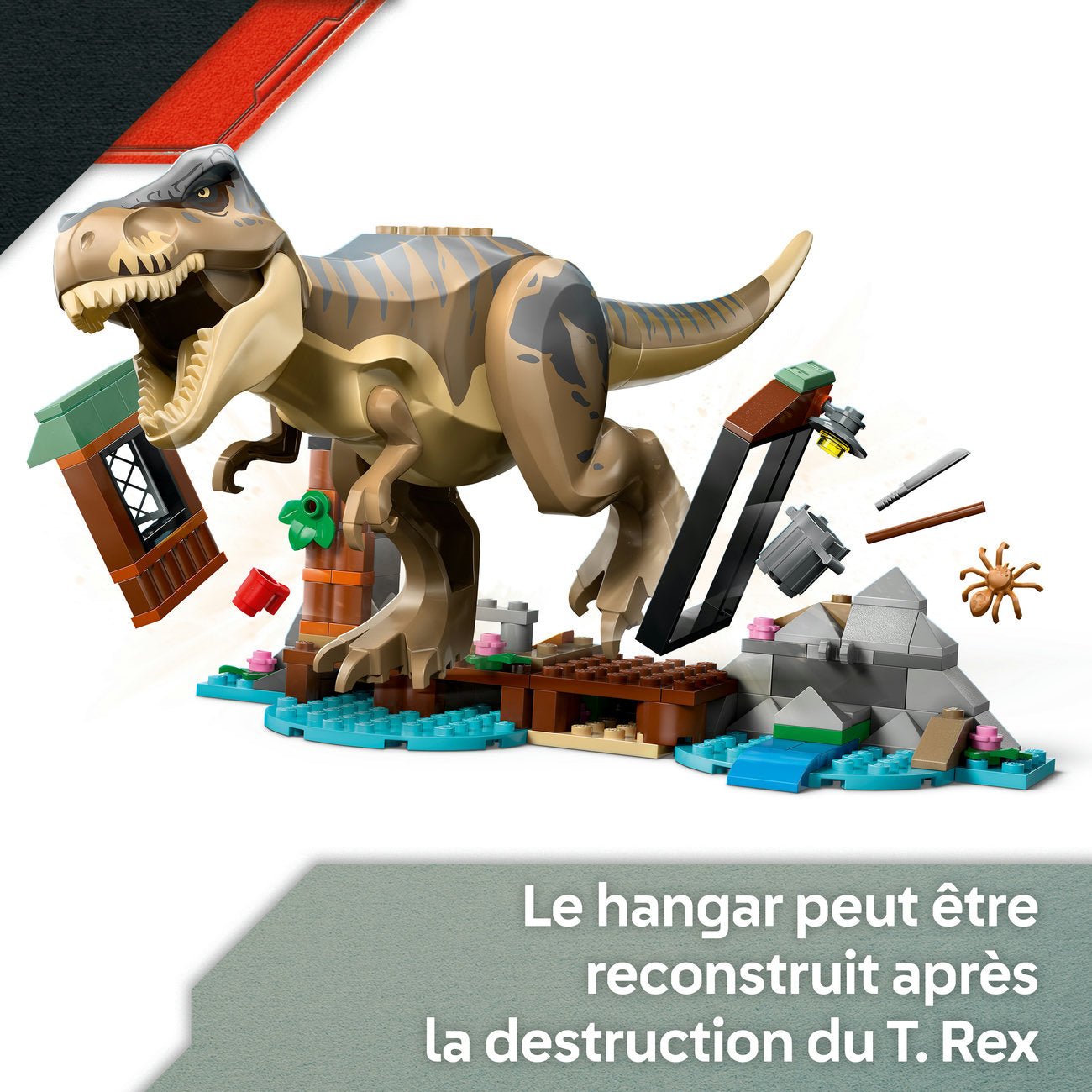 LEGO Jurassic World : Évasion du T. rex, hangar et bateau 76975 (199 pièces)