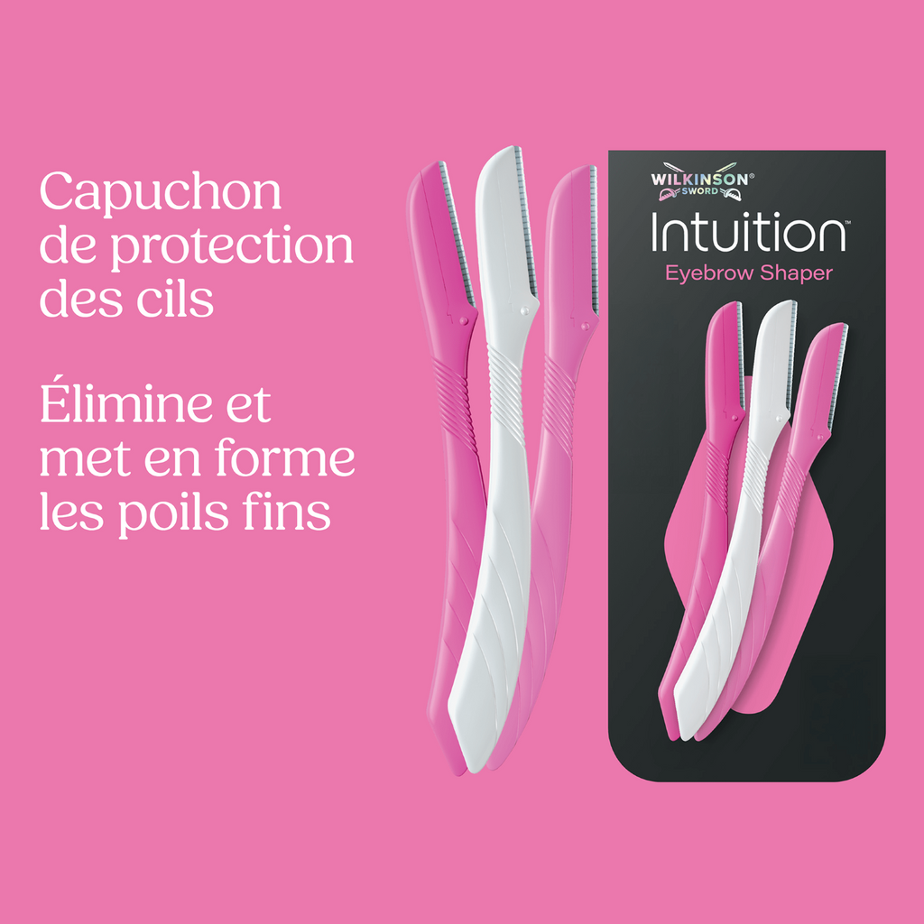 WILKINSON SWORD Intuition - Outil Dermaplaning Eyebrow Shaper - 3 Accessoires et 1 Embout