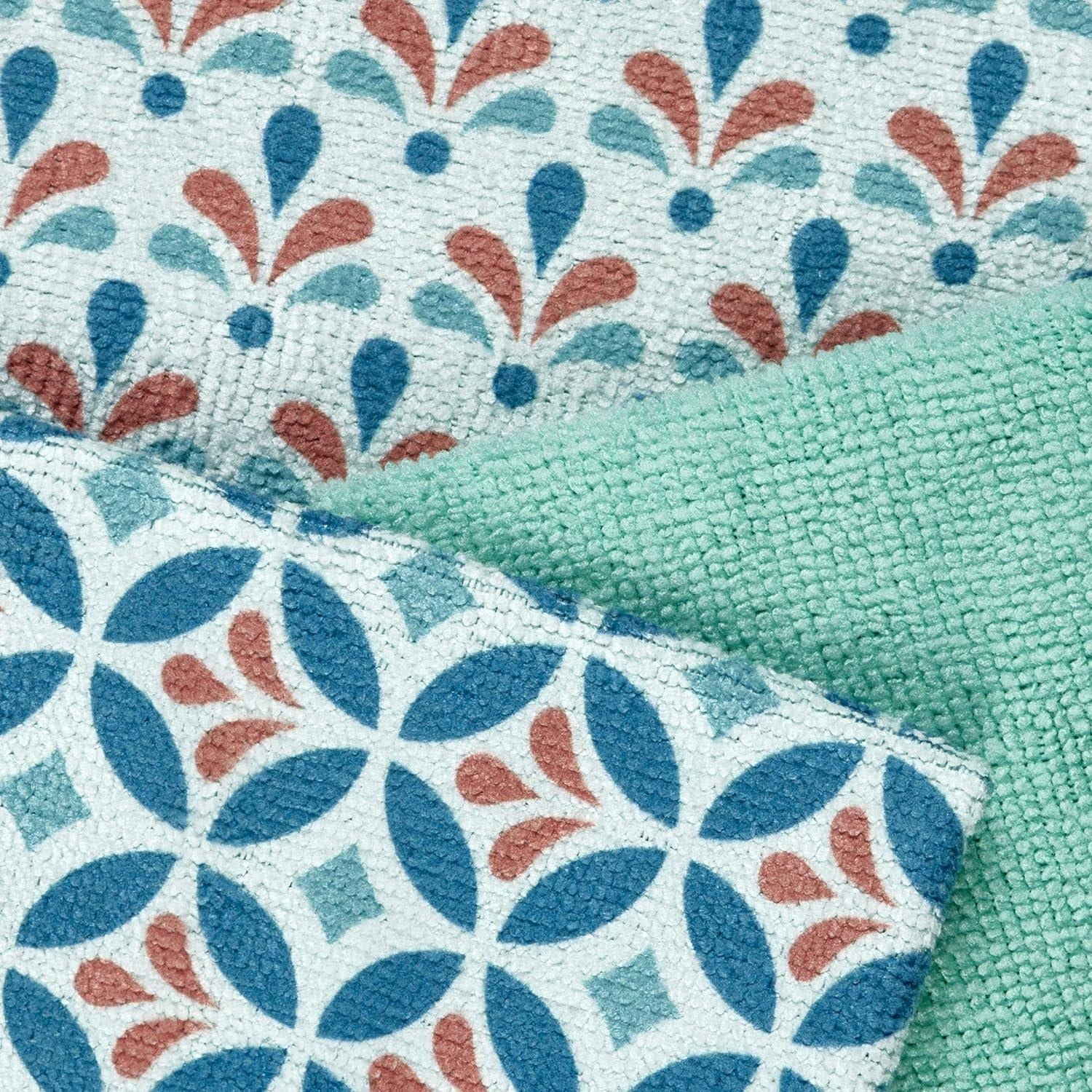 Spontex Mosaik Chiffons de Nettoyage en Microfibre, Lavables Jusqu'à 500 Fois, 30 x 40 cm, 3 Pièces
