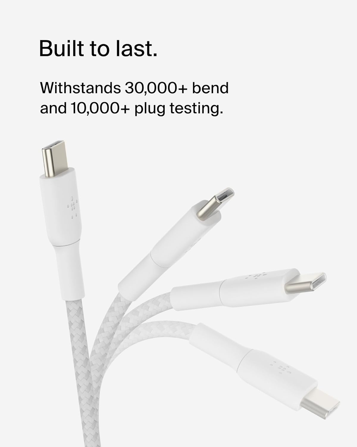 Belkin BoostCharge Câble tressé blanc USB-C vers USB-C - 2 m