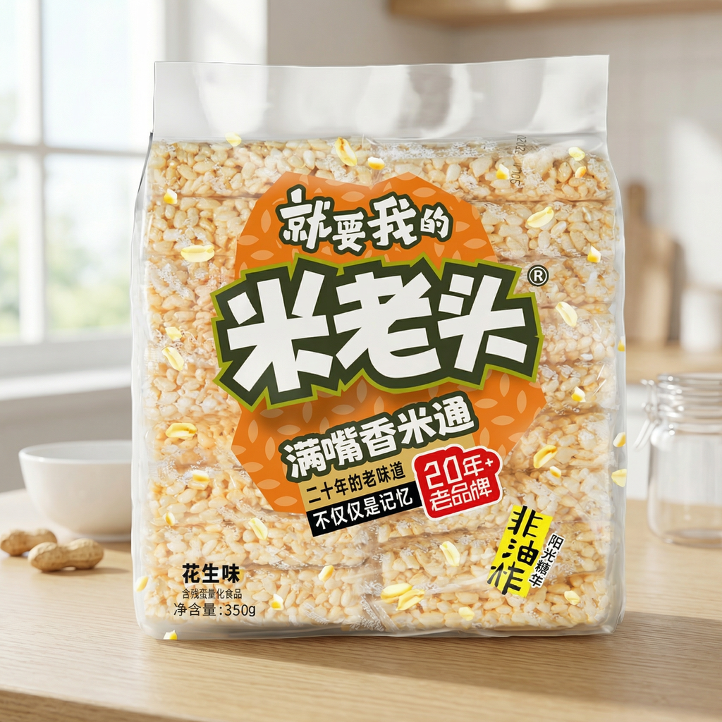 Mi Laotou Bouchée de riz parfumé (saveur cacahuète) 350 g