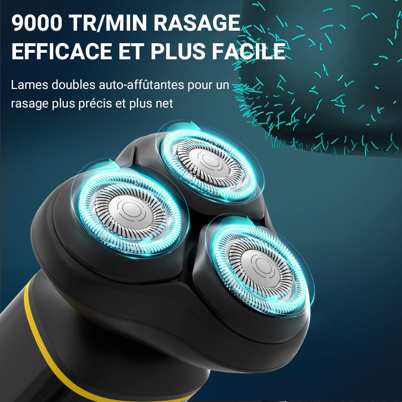 WOOX Rasoir électrique, 1200 mAh, charge par Type-C, avec écran LED, étanche IPX7, MX0192