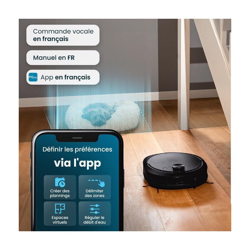 Eziclean® Z10 Plus Robot aspirateur laveur connecté
