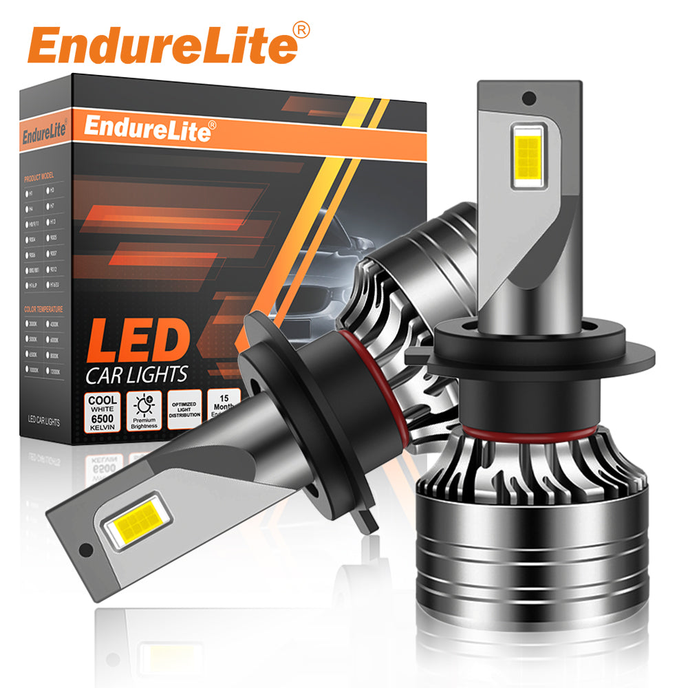 ENdureLite Ampoules d'antibrouillard 9005/HB3 15000 lm 6000 K Blanc froid, Lampes de phare 100 W haute luminosité, Plug and Play, Refroidissement par ventilateur, Lot de 2