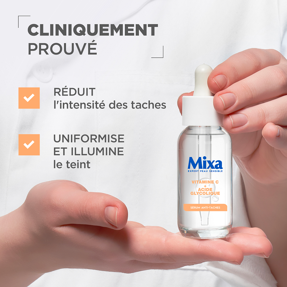 Mixa Lab Sérum Concentré Anti-Pigmentation Vitamine C et Acide Glycolique, 30 ml