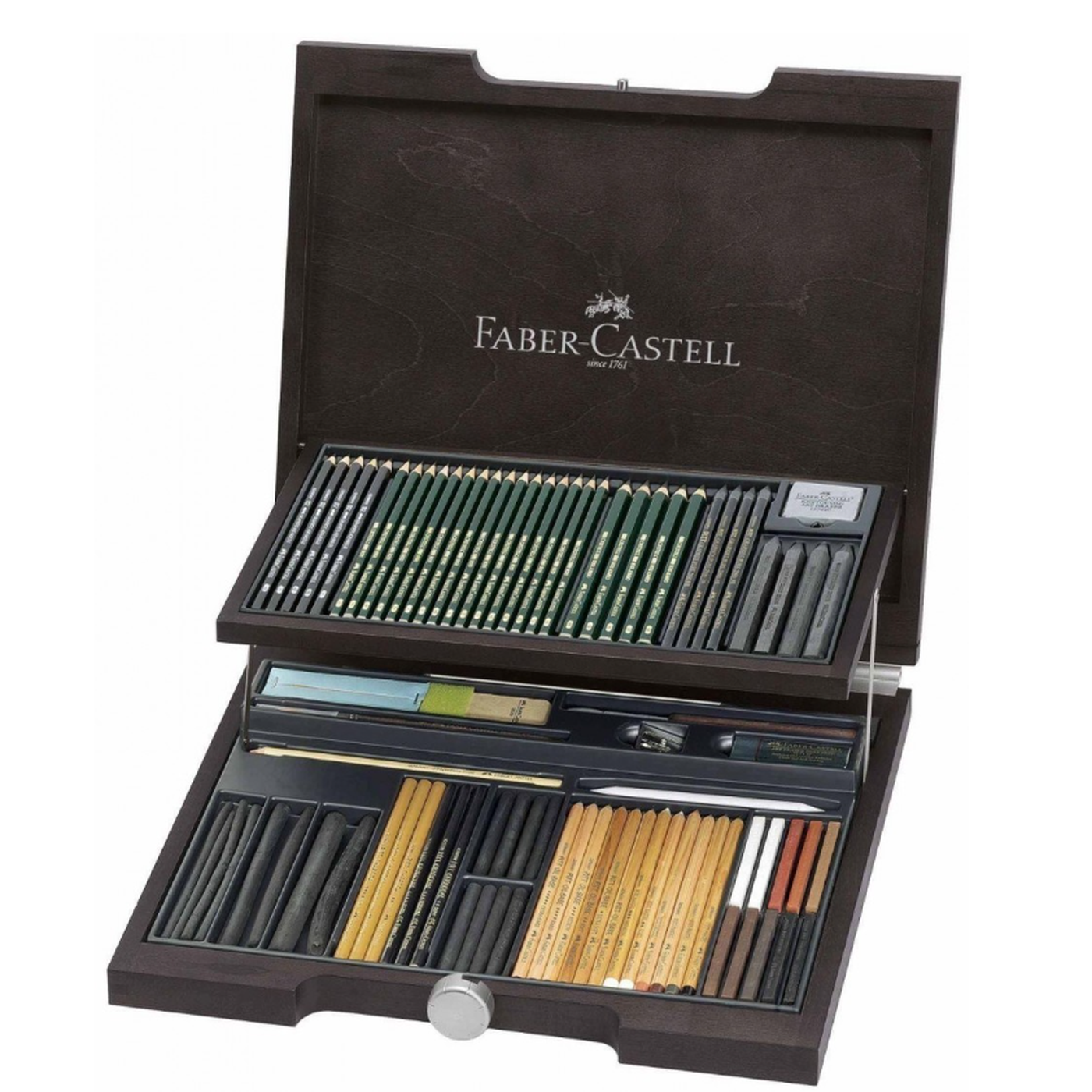 Faber-Castell Coffret en bois Pitt Monochrome - 85 pièces