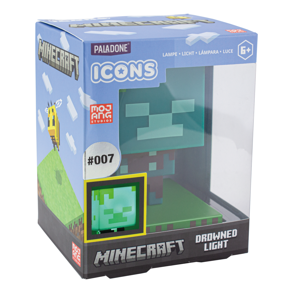 MINECRAFT Lampe Icône Zombi Noyé - sous Licence Officielle - à Piles