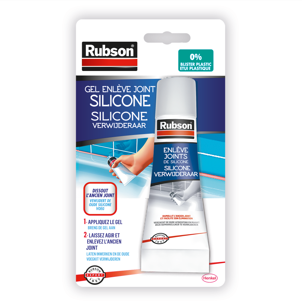 Henkel Rubson – Gel Enlève Joints Silicone (tube de 80 ml) – Gel décapant pour retirer les joints de silicone – Dissolvant pour ramollir l'ancien joint et faciliter son élimination