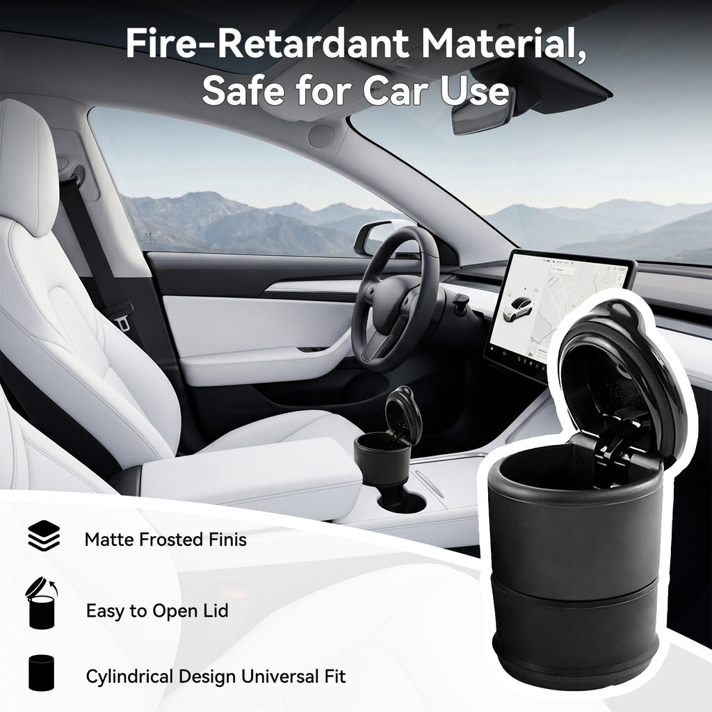Cendrier de voiture, Cendrier portable avec couvercle, Résistant aux hautes températures, Compatibilité universelle, Finition mate dépolie, Hermétique