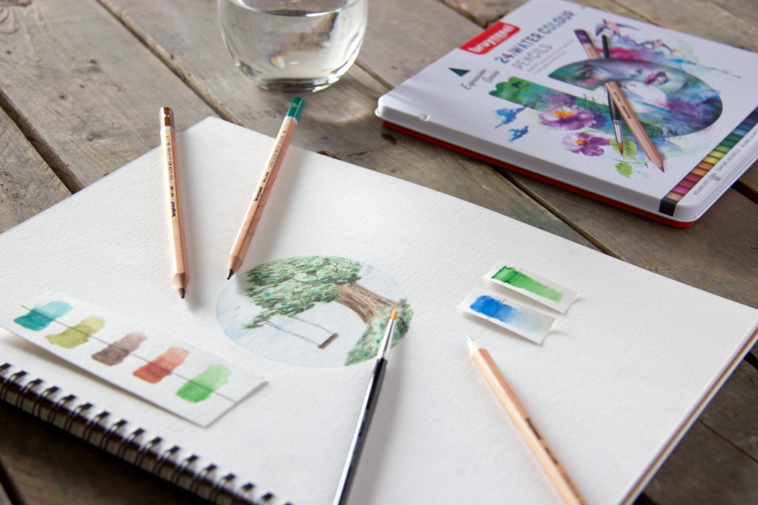 Bruynzeel Expression crayons d'aquarelle, boîte métallique de 24