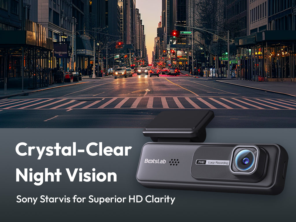 Botslab Dashcam, résolution 2K, design compact, grand-angle 140°, mode nuit