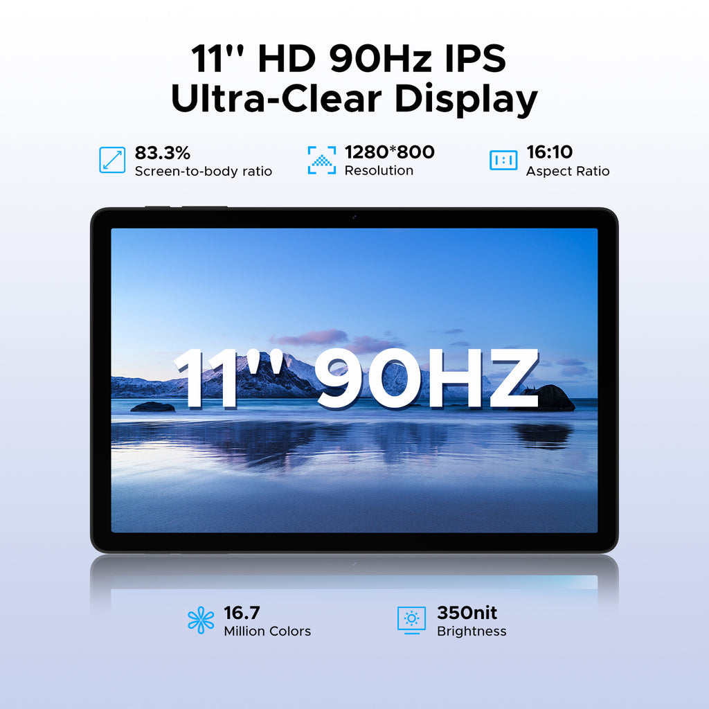 DOOGEE Tab G6 Tablette 11 pouces Android 15, 30 Go + 256 Go/2 To, 8000 mAh, T7250 huit cœurs, 4G LTE, double haut-parleur, Widevine L1, identification faciale, Bluetooth 5,0, Wi-Fi 5G, GPS, gris