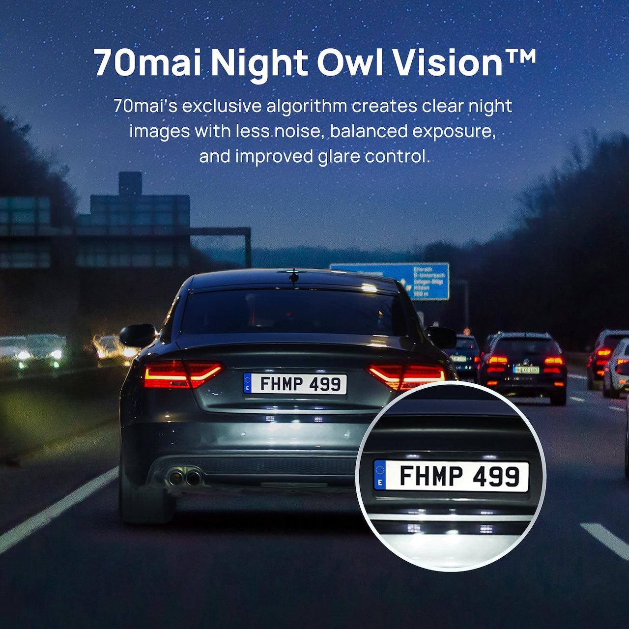 Dashcam 70mai A200, Caméra Frontale 1080P HDR, Enregistrement Fluide 60 FPS, 70mai Night Owl Vision, FOV 130°, Écran IPS 2'', Contrôle via App WiFi, sans carte SD incluse