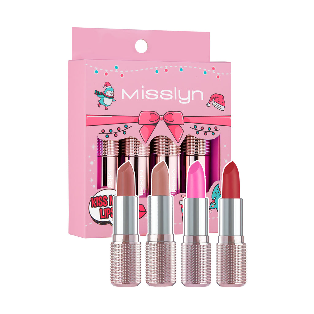 Misslyn Kiss My Lips Coffret 2 (95 Coffee Time + 98 Sweet Talk + 185 Rosy Blush + 192 Butterflies In My Stomach)
