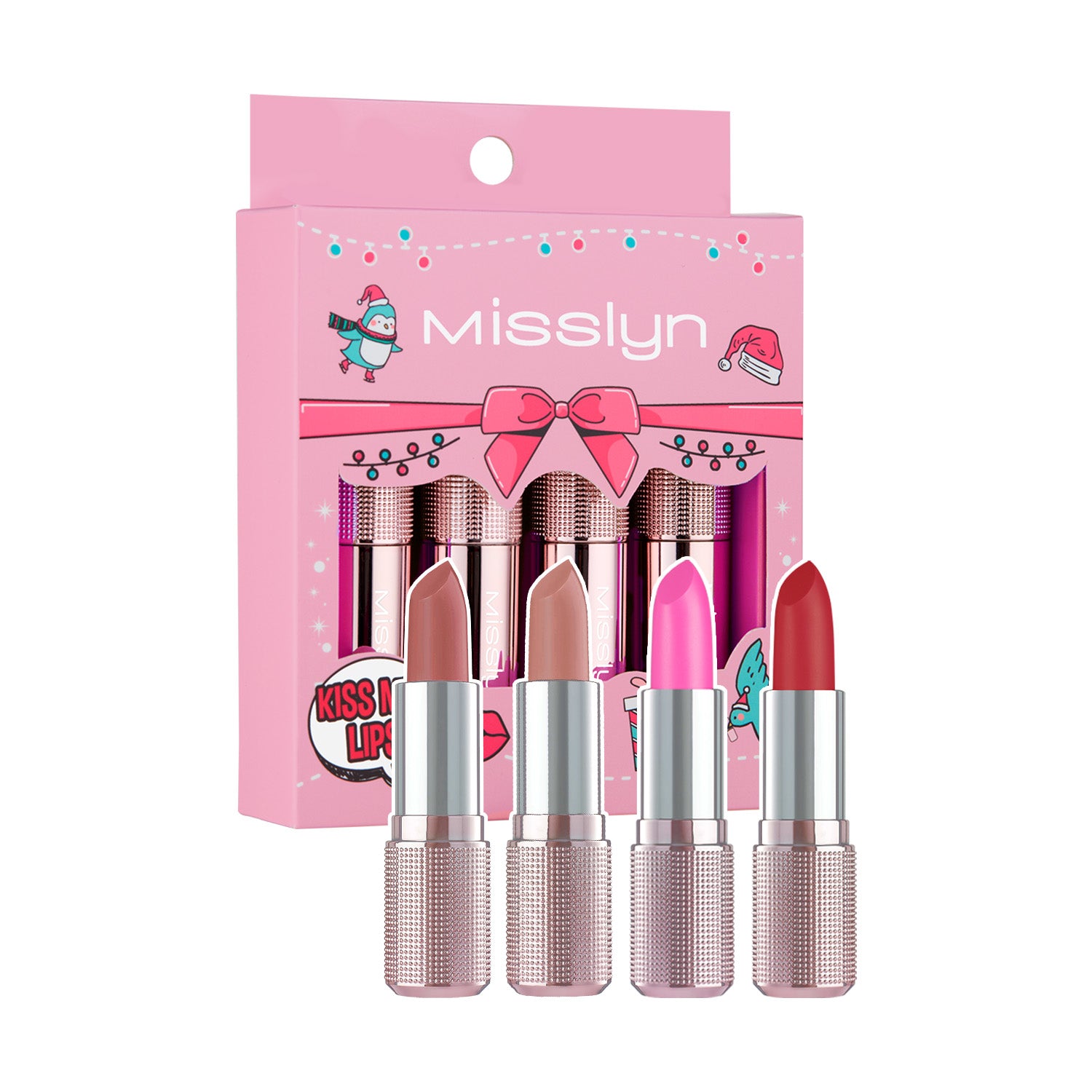 Misslyn Kiss My Lips Coffret 2 (95 Coffee Time + 98 Sweet Talk + 185 Rosy Blush + 192 Butterflies In My Stomach)