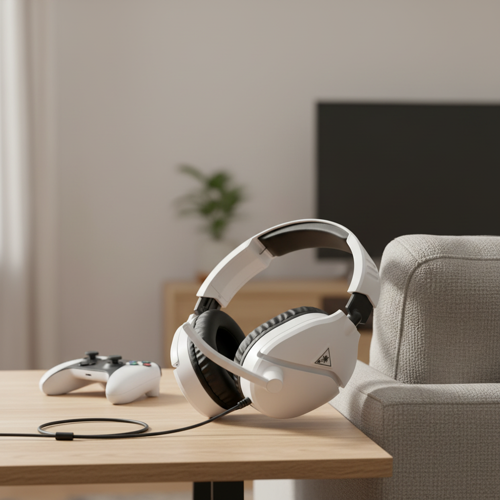 TURTLE BEACH Recon 70 Playstation Casque Gaming Filaire (Prise 3.5mm) - Micro Muet par Basculement - PC, PS5, Switch 2 & Xbox Series X|S - Blanc