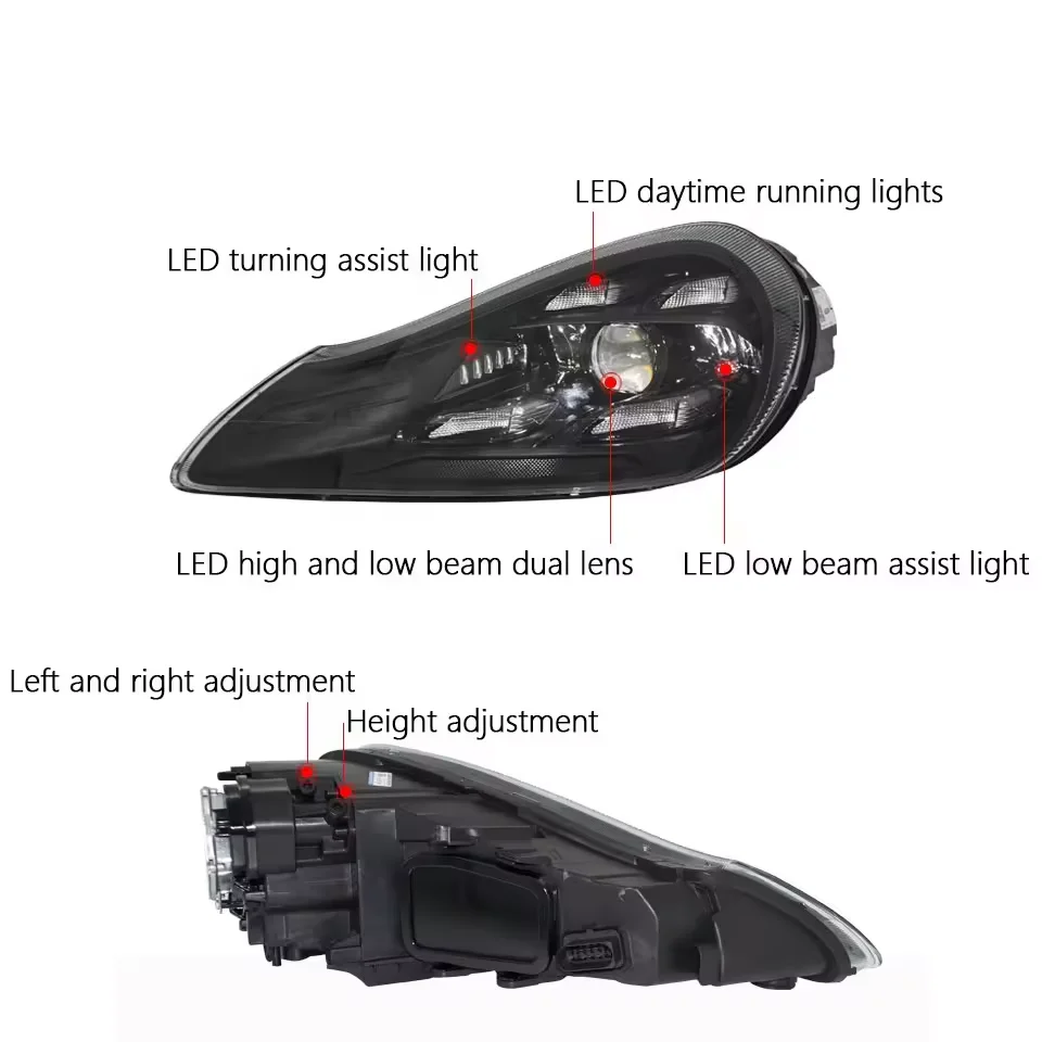TYPY Phares avant LED matrice pour Porsche Cayenne 957 (2007-2010), feux de croisement, feux de jour (DRL), accessoires auto, installation Plug & Play