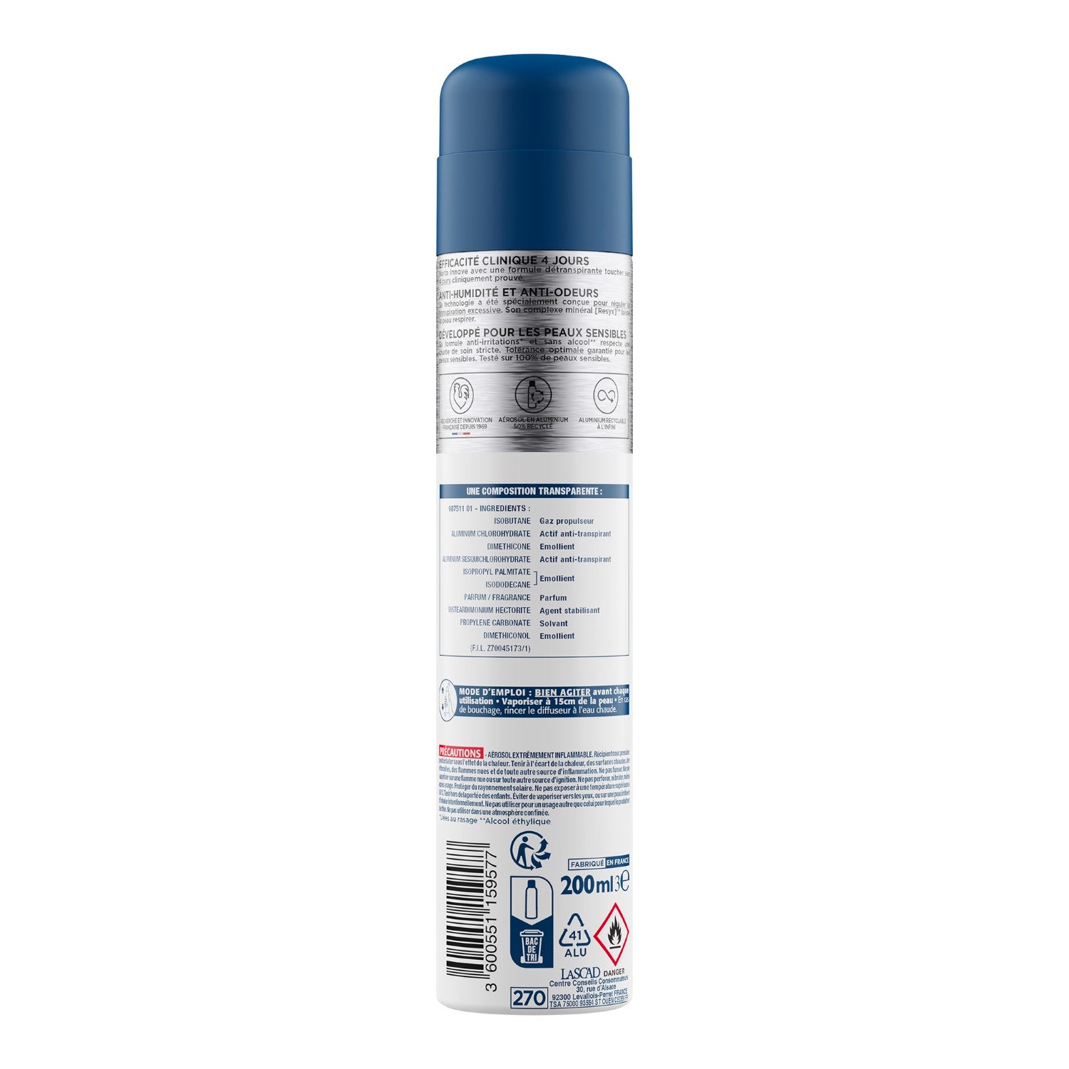 Narta Resixyl Spray Anti-Transpirant Homme - Efficacité 4 Jours 200 ml