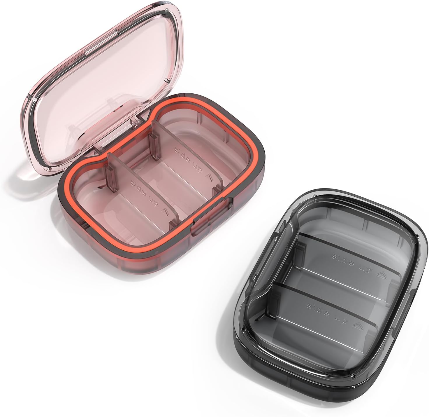GAONLY Lot de 2 petits piluliers 3 compartiments, étui étanche à l'humidité, organisateur de voyage pour poche et sac à main