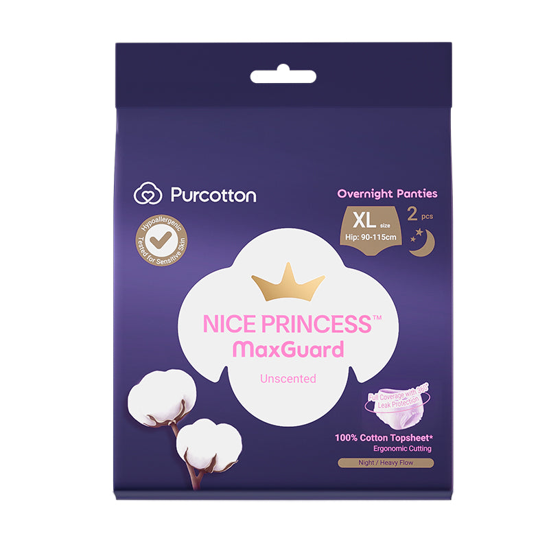 PURCOTTON NICE PRINCESS MaxGuard Couches-culottes de nuit XL Taille 2 Pièces