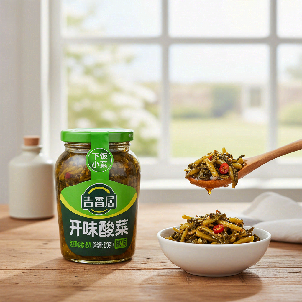 Ji Xiang Ju Feuilles de moutarde marinées saveur appétissante (330+20 g)