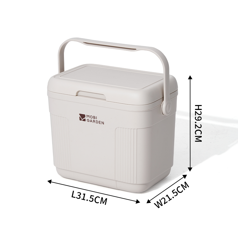 Mobi Garden, isotherme portable, glacière de qualité alimentaire, boîte de rangement pour pique-nique en camping-car, 10 L, blanc, isolation longue durée, rangement grande capacité