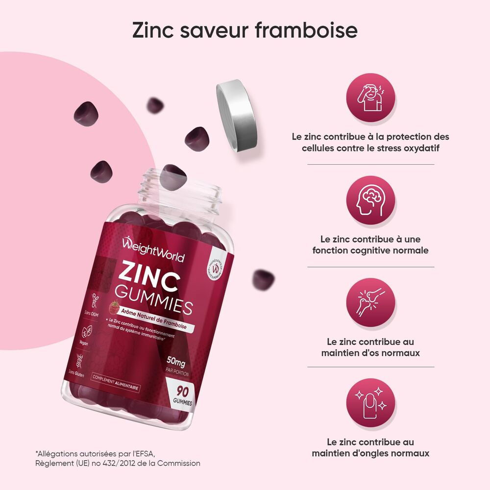 WeightWorld Citrate de zinc 50 mg 90 gommes