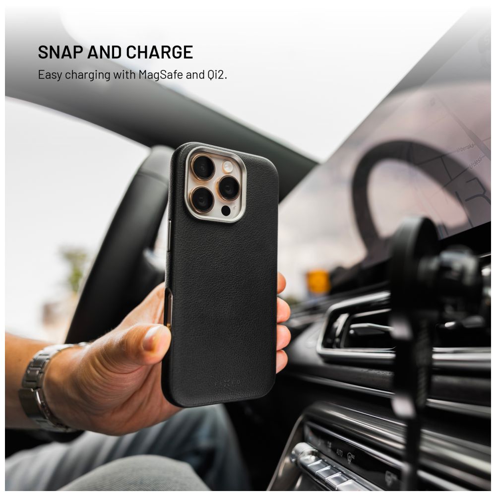 FIXED Coque MagLeather pour Apple iPhone 17 Pro, Noir