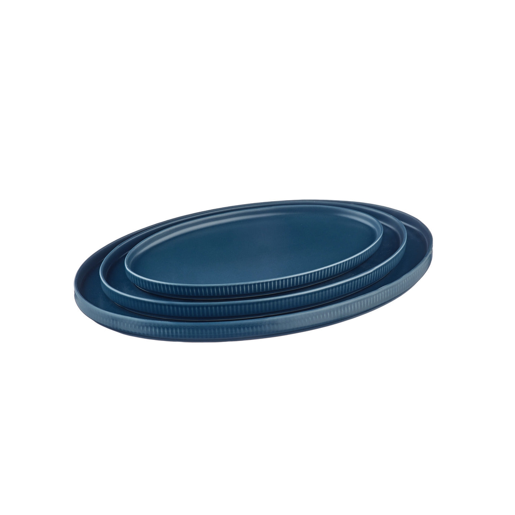 BJÖRN Scandi Lot de 3 plateaux de service - Bleu marine