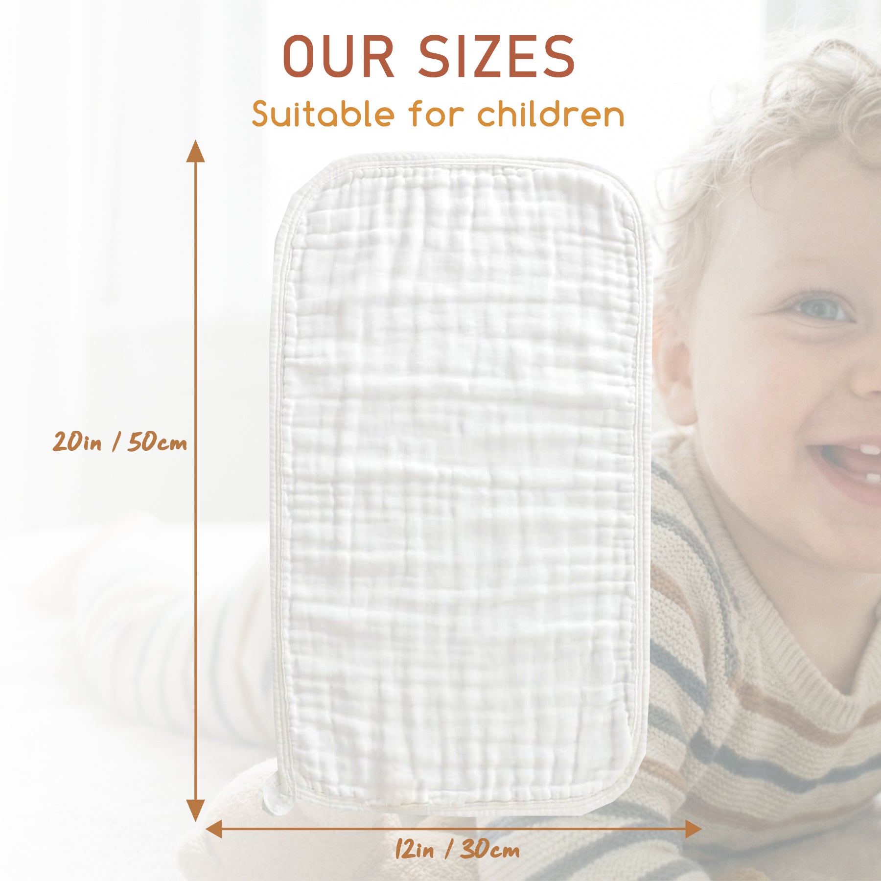 LeBonsoir Lot de 5 serviettes en mousseline 100 % coton 6 épaisseurs blanc - 30 x 50 cm