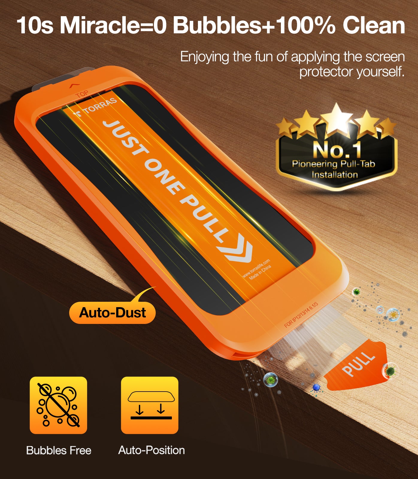 TORRAS Install Master Protection d’écran anti-regards pour iPhone 17 Pro - Noir