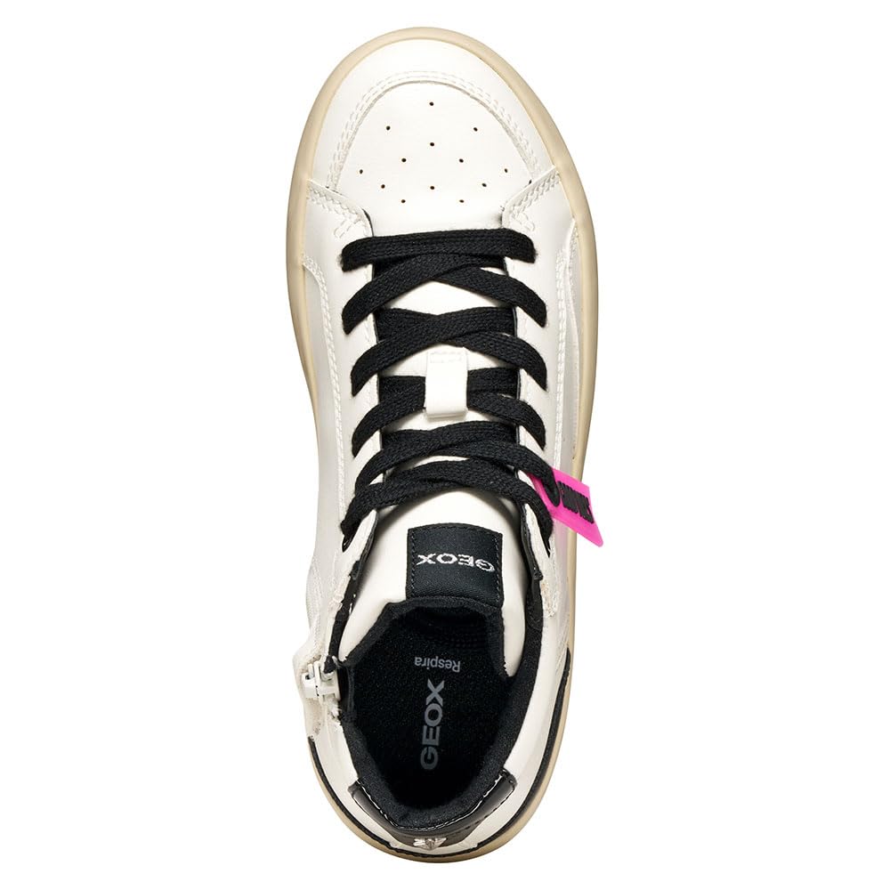 GEOX J Gisli Sneaker Femme Blanc/Noir