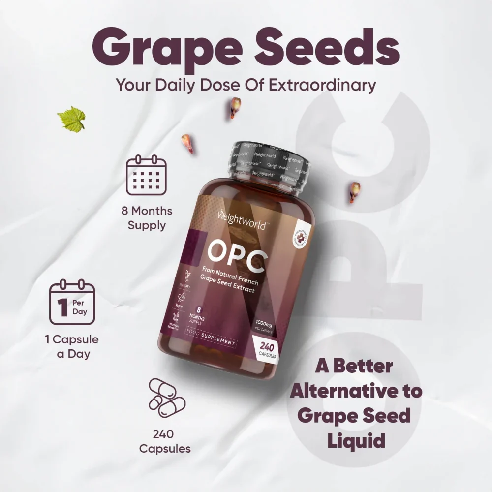 WeightWorld OPC (Extrait de pépins de raisin français) 1000 mg 240 gélules