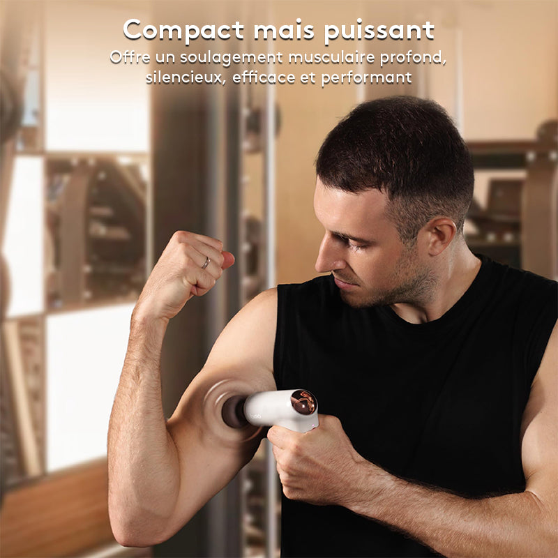 breo Pistolet de massage Lucky 7 avec chaleur, masseur musculaire à percussion profonde, stimulateur, relaxation du corps, faible bruit pour récupération, sport