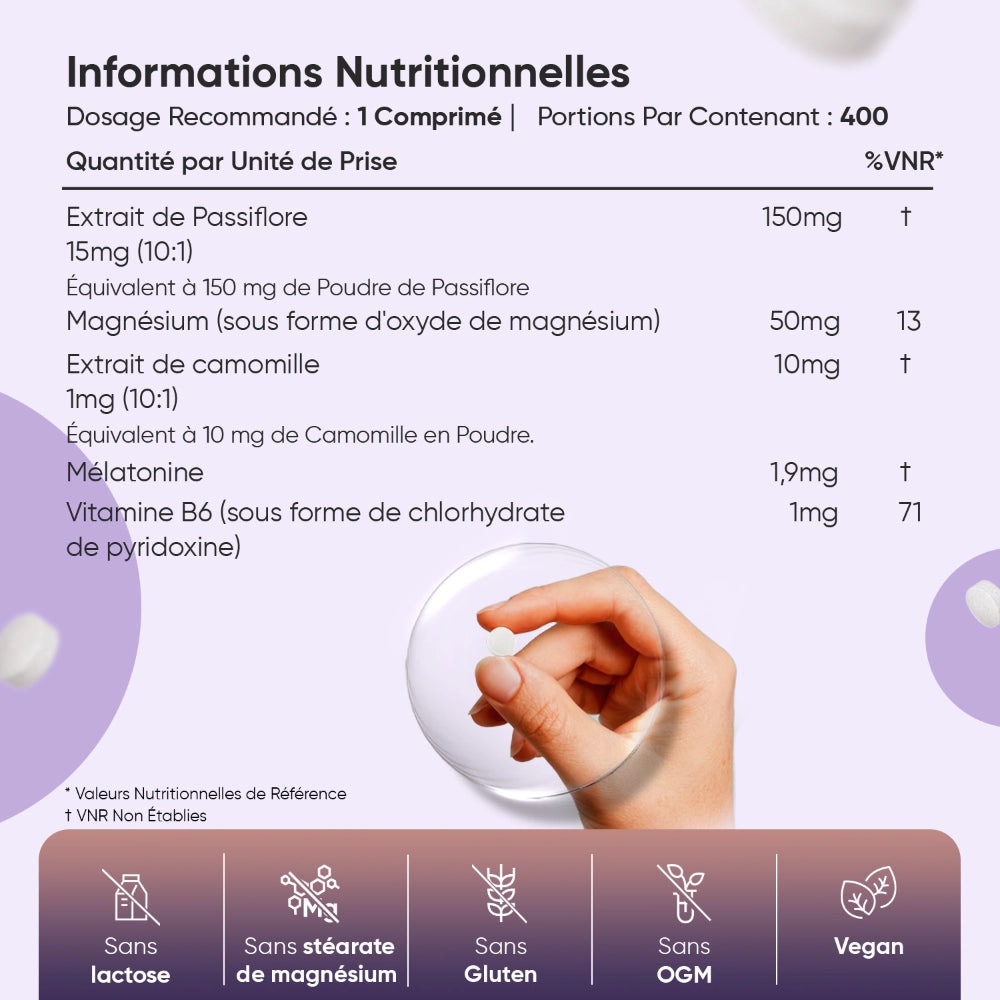 WeightWorld Complexe de mélatonine 1,9 mg 400 comprimés
