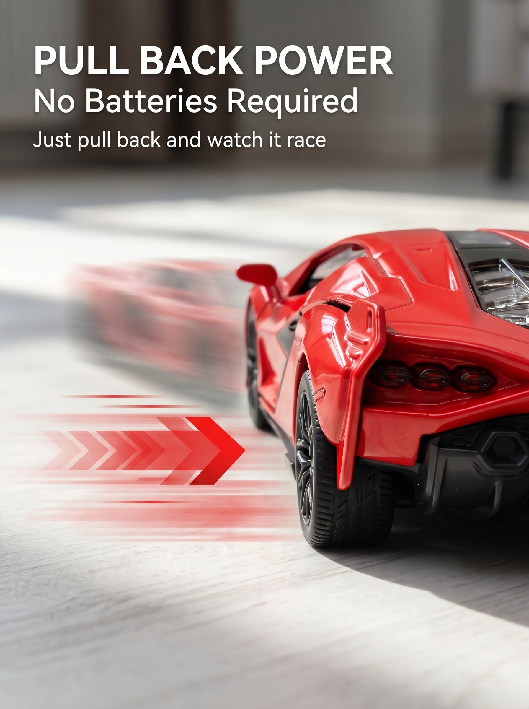Voiture miniature Lamborghini Lightning Red 1:36, Portes ouvrantes, Action à recul, Jouet en fonte d'alliage métallique durable pour adolescents et adultes