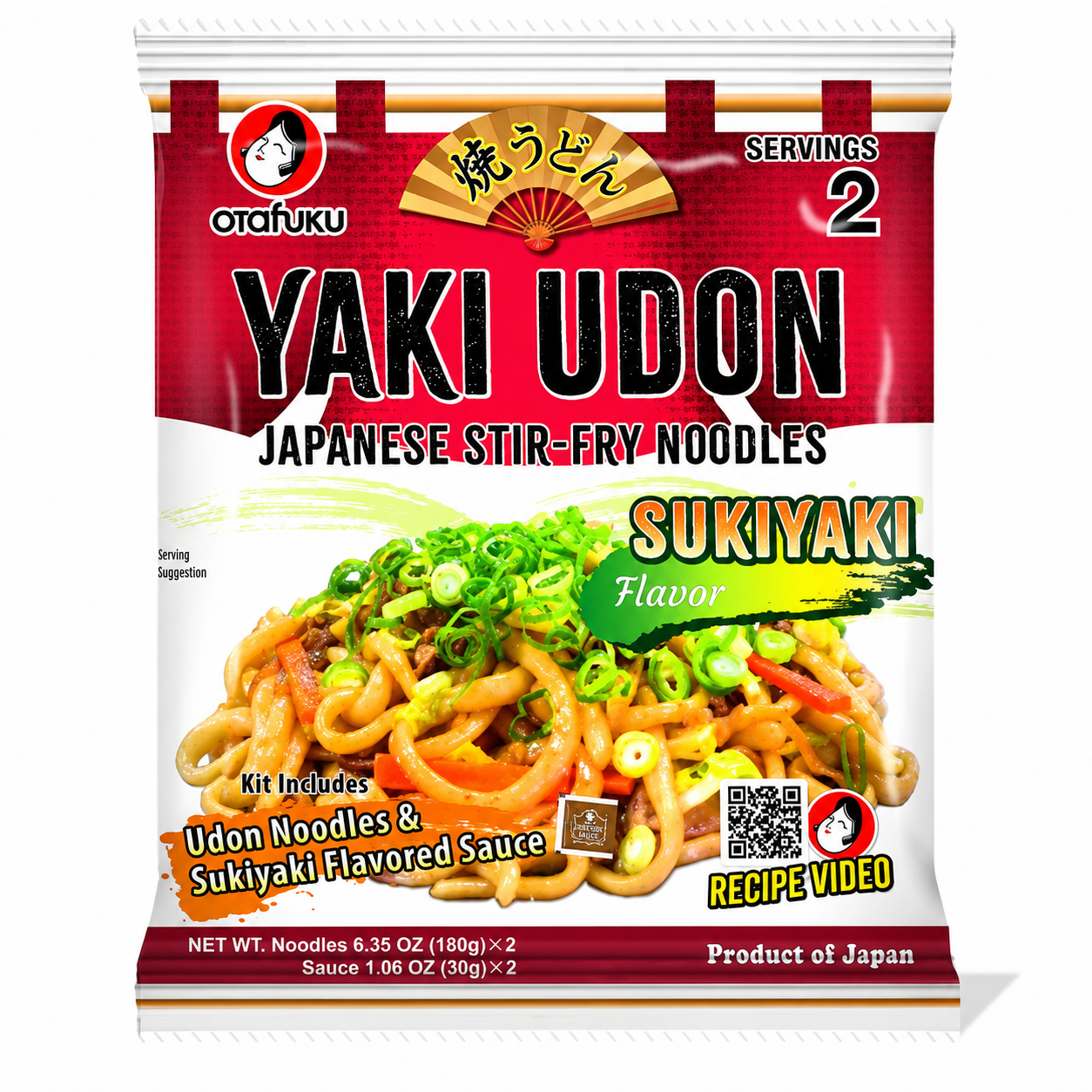 Otafuku Nouilles Yaki-Udon avec Sauce Sukiyaki (2 Portions)