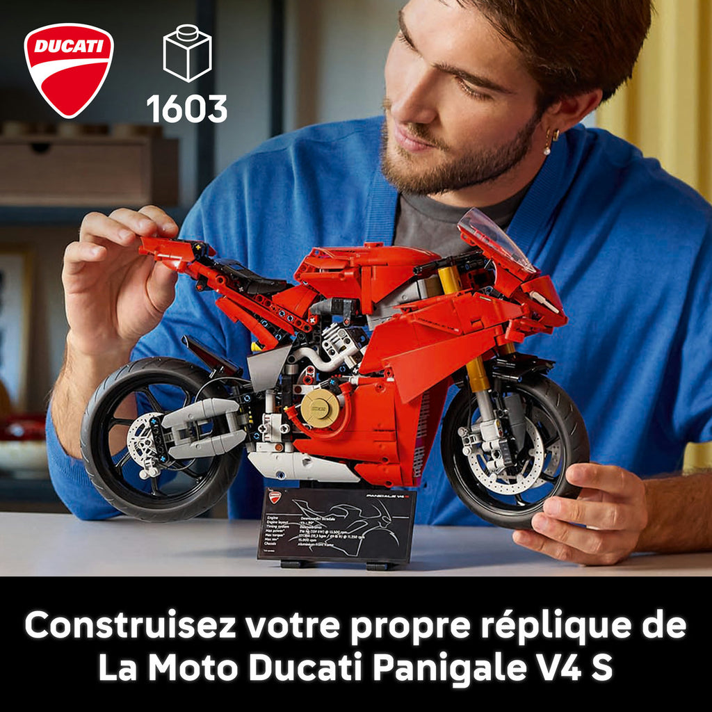LEGO Technic Ducati Panigale V4 S 42202 Kit de Construction Moto Modèle pour Adultes avec Boîte de Vitesses et Moteur V4 (1 603 Pièces)