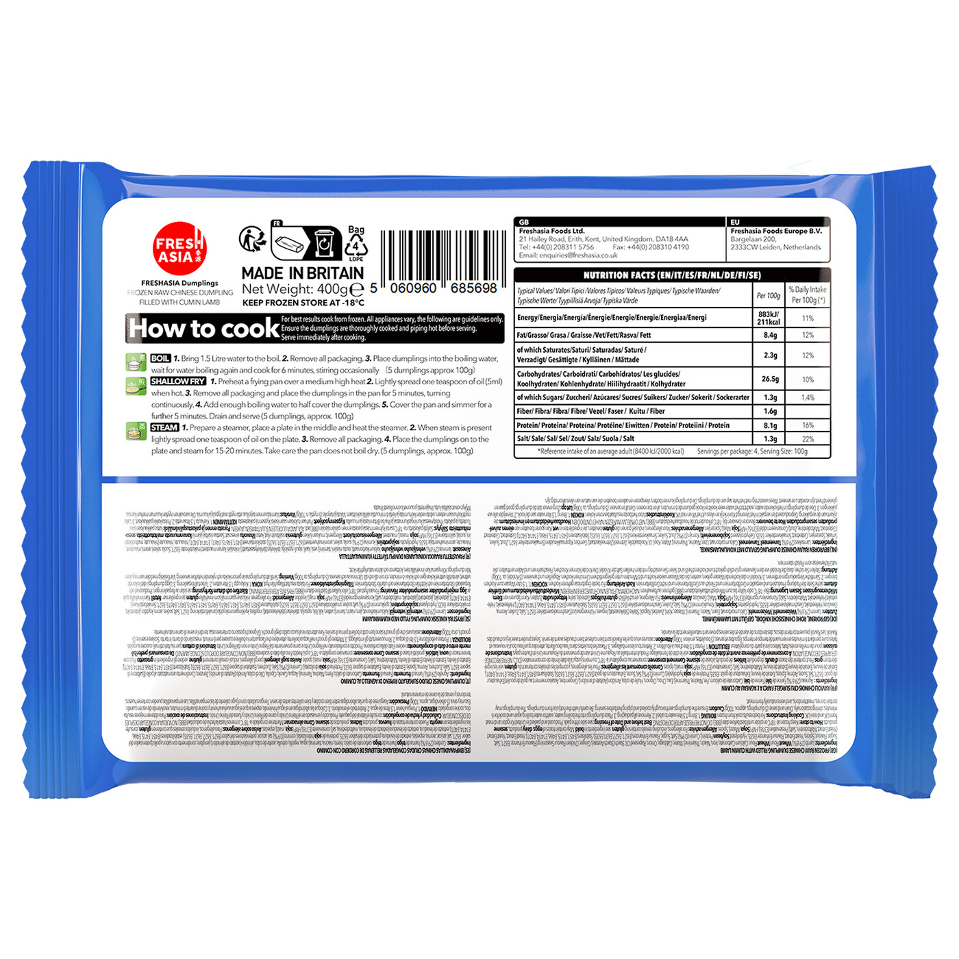FRESHASIA Raviolis d’agneau au cumin - 400 g