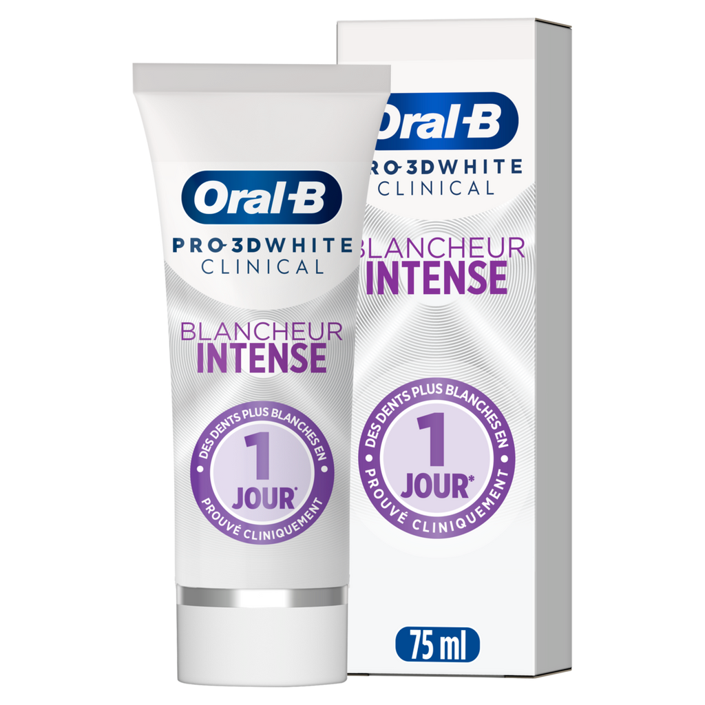 Oral-B 3D White Clinical Radiant White - Dentifrice Blancheur Intense - 75 ml