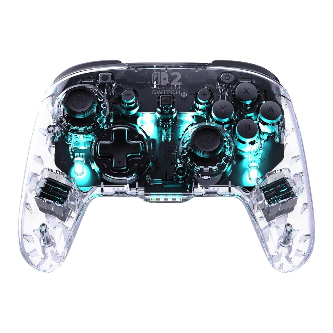 Turtle Beach Afterglow Wave Manette Sans Fil (Bluetooth) RGB - TMR Sticks, Batterie 40 h, 4 Modes RGB, 2 Boutons Programmables - Nintendo Switch 2, Switch, Switch Lite & Switch OLED - Transparent