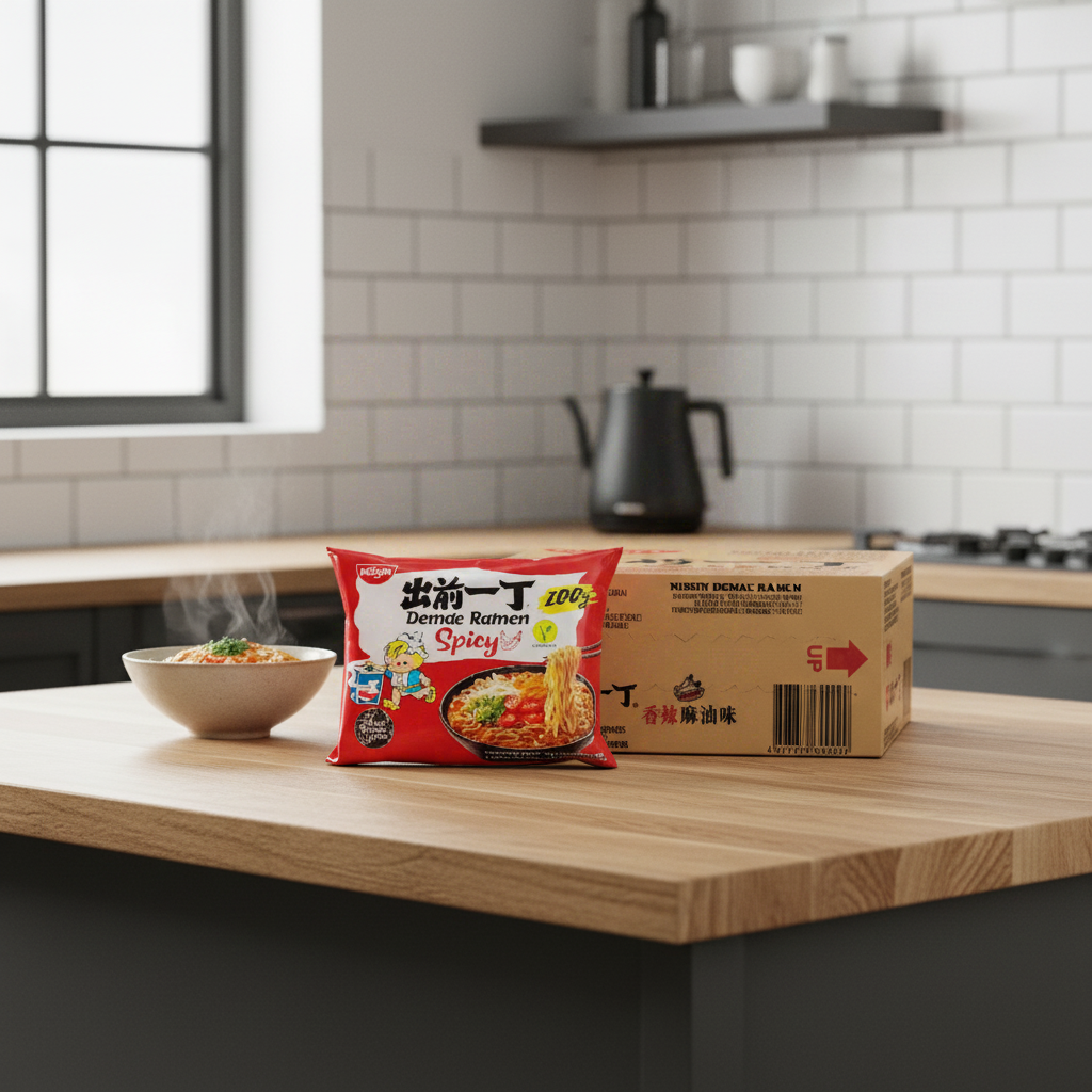 NISSIN Demae Nouilles Instantanées Piquantes en Sachet 30 x 100 g 1 boîte