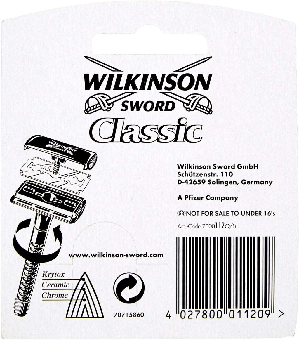 WILKINSON SWORD - Lames Classiques Double Tranchant - Lot de 5 lames