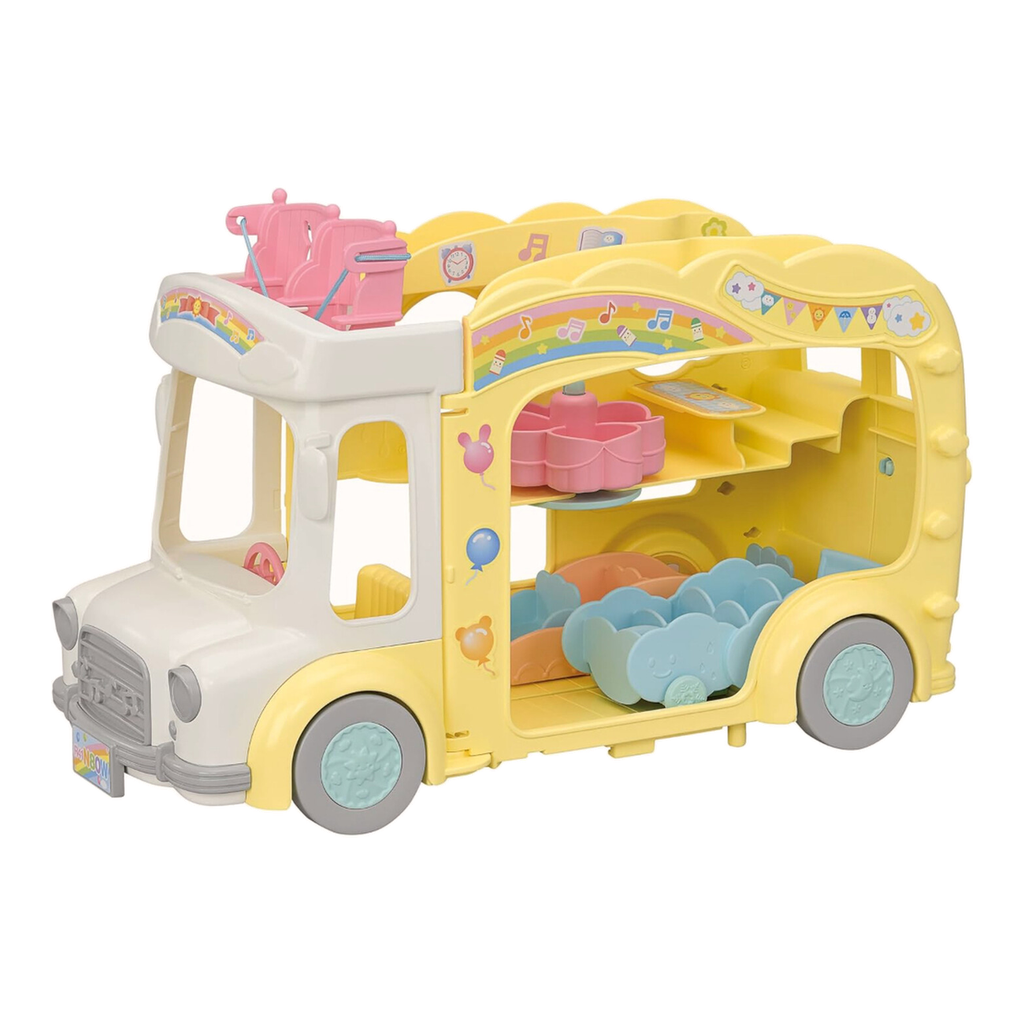 Sylvanian Families Coffret de Jeu Autobus de Crèche Amusant Arc-en-ciel