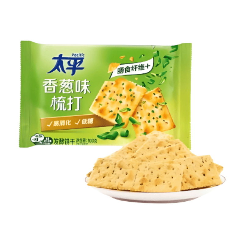 Pacific Biscuits Soda Saveur Ciboule 100 g (Contient 4 petits paquets)