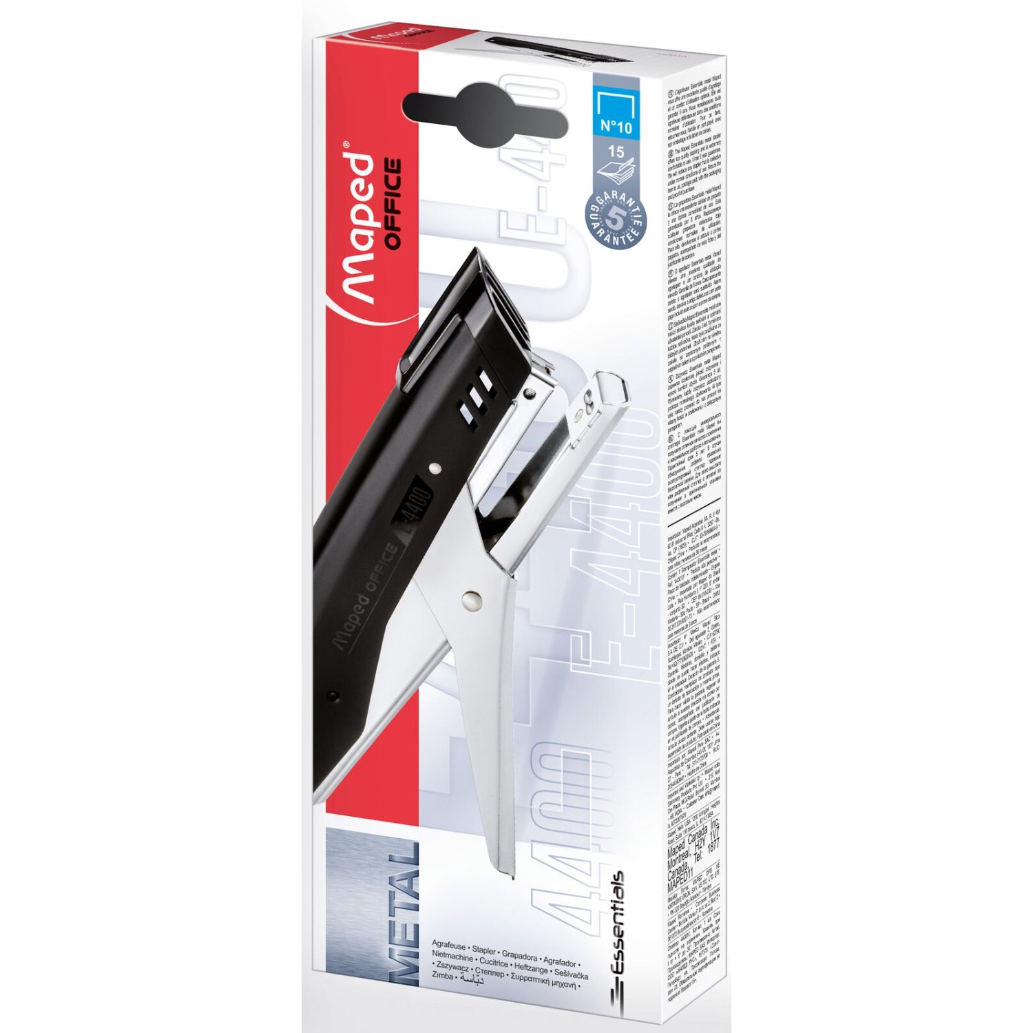 Maped Essentials Pince à Relier en Métal N° 10 – Noir