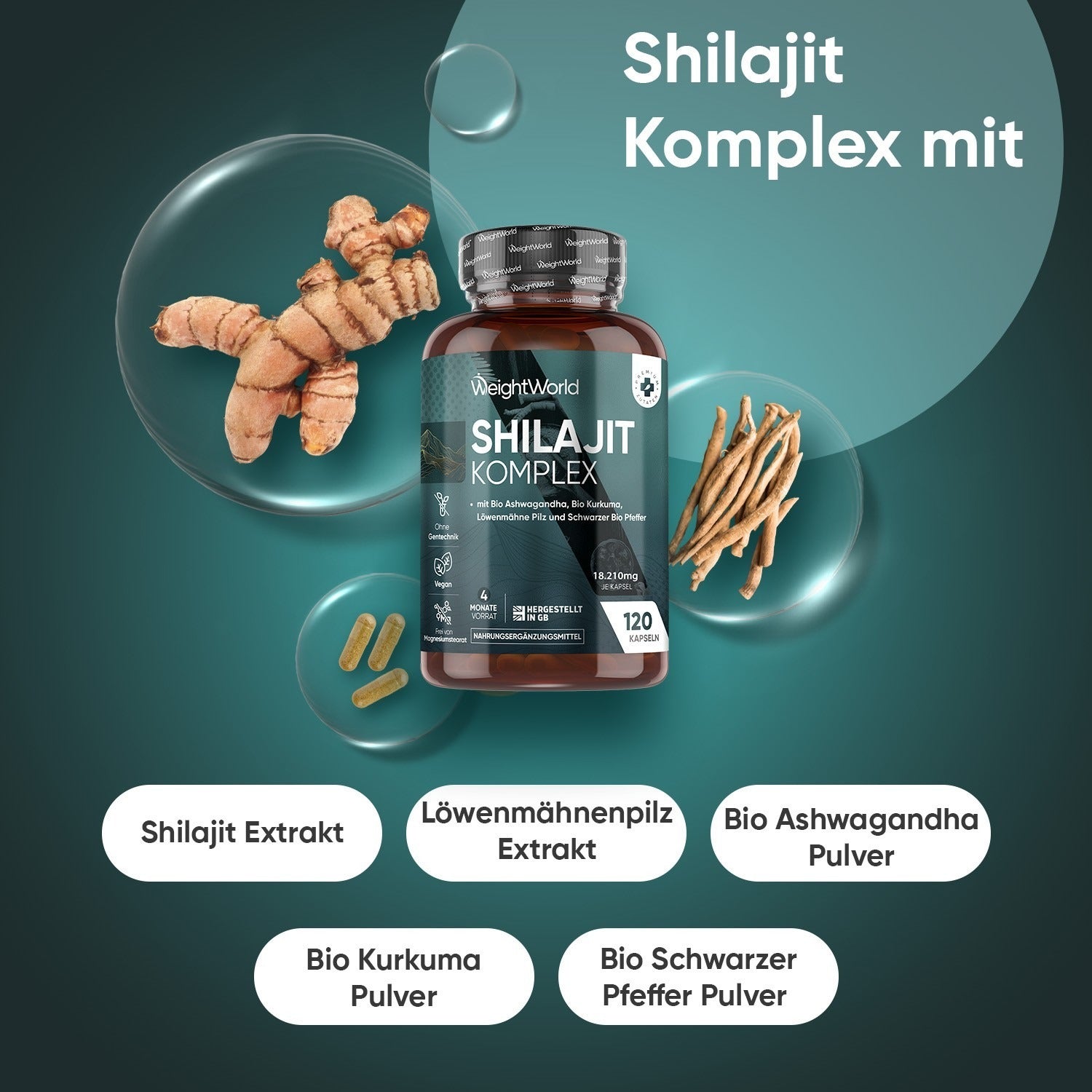 WeightWorld Complexe de Shilajit 120 gélules