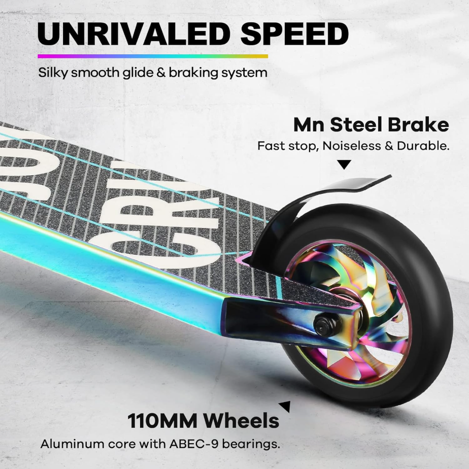 VOKUL V4 Pro Trottinette freestyle pour débutants et intermédiaires à partir de 8 ans - Neo