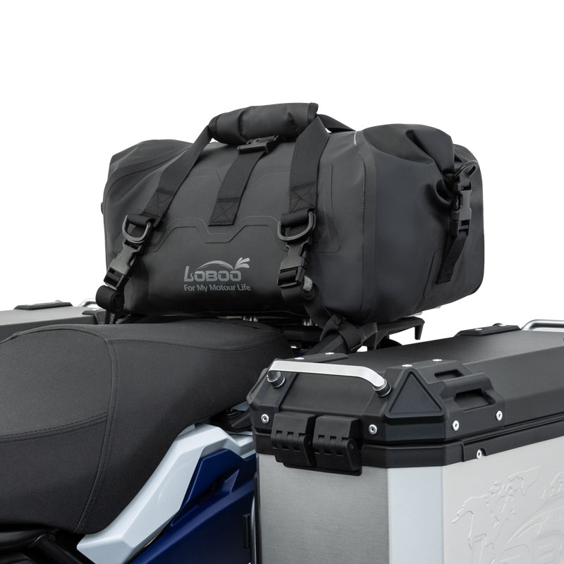 LOBOO Sacoche arrière de moto magnétique à fermeture enroulable - 20 L Sac polochon étanche IPX6 avec valve d'air