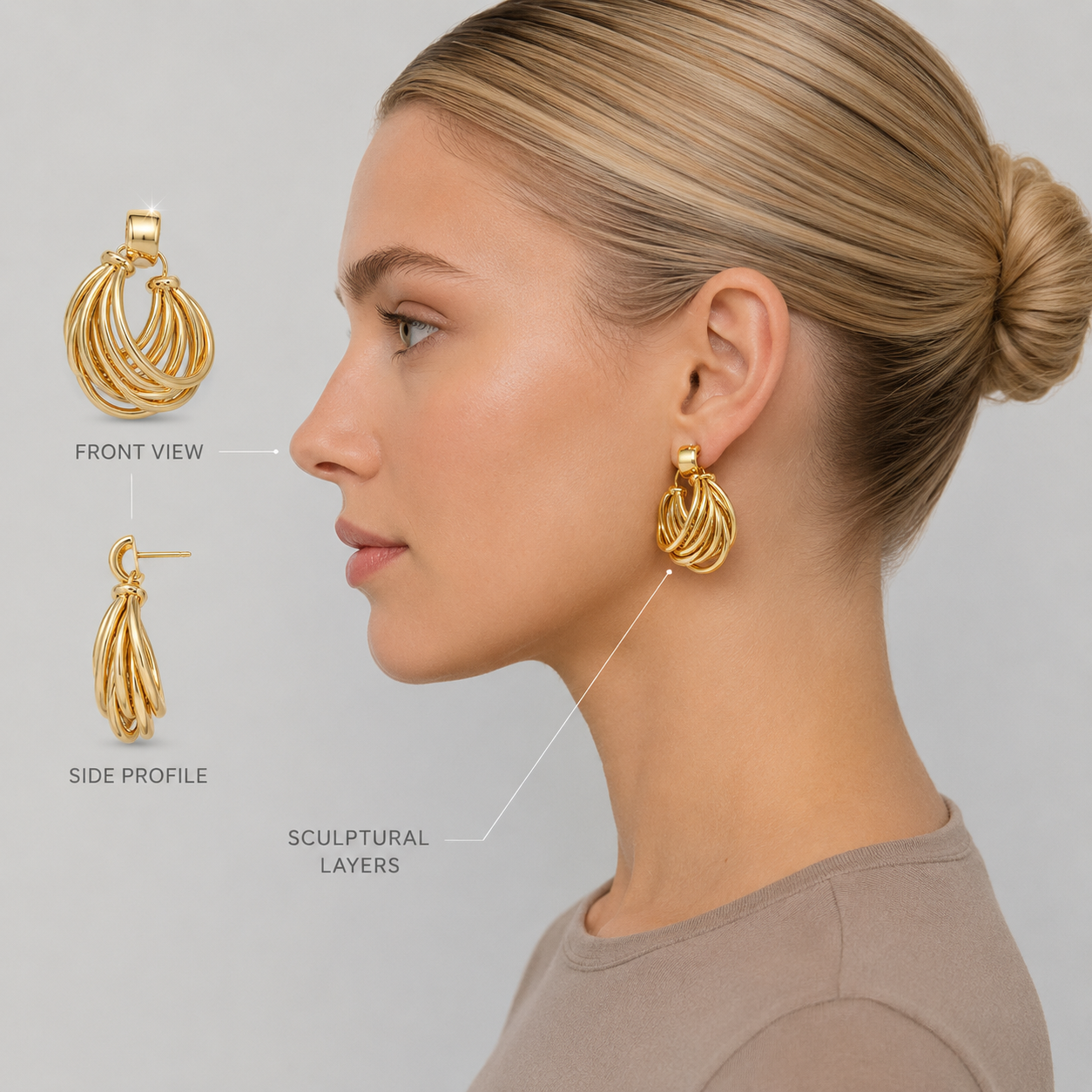 Boucles d'oreilles puces rondes en forme de C, style européen et américain, VoxorAI, toutes saisons